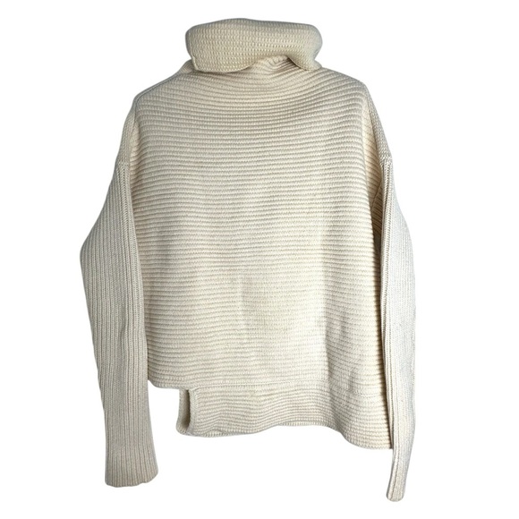 Aritzia | Kendall Jenner BABATON Mika wool Cashmere Cream Sweater Funnel Neck M - Picture 6 of 12